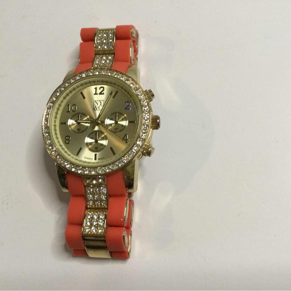 Gold and Coral Women's Watch